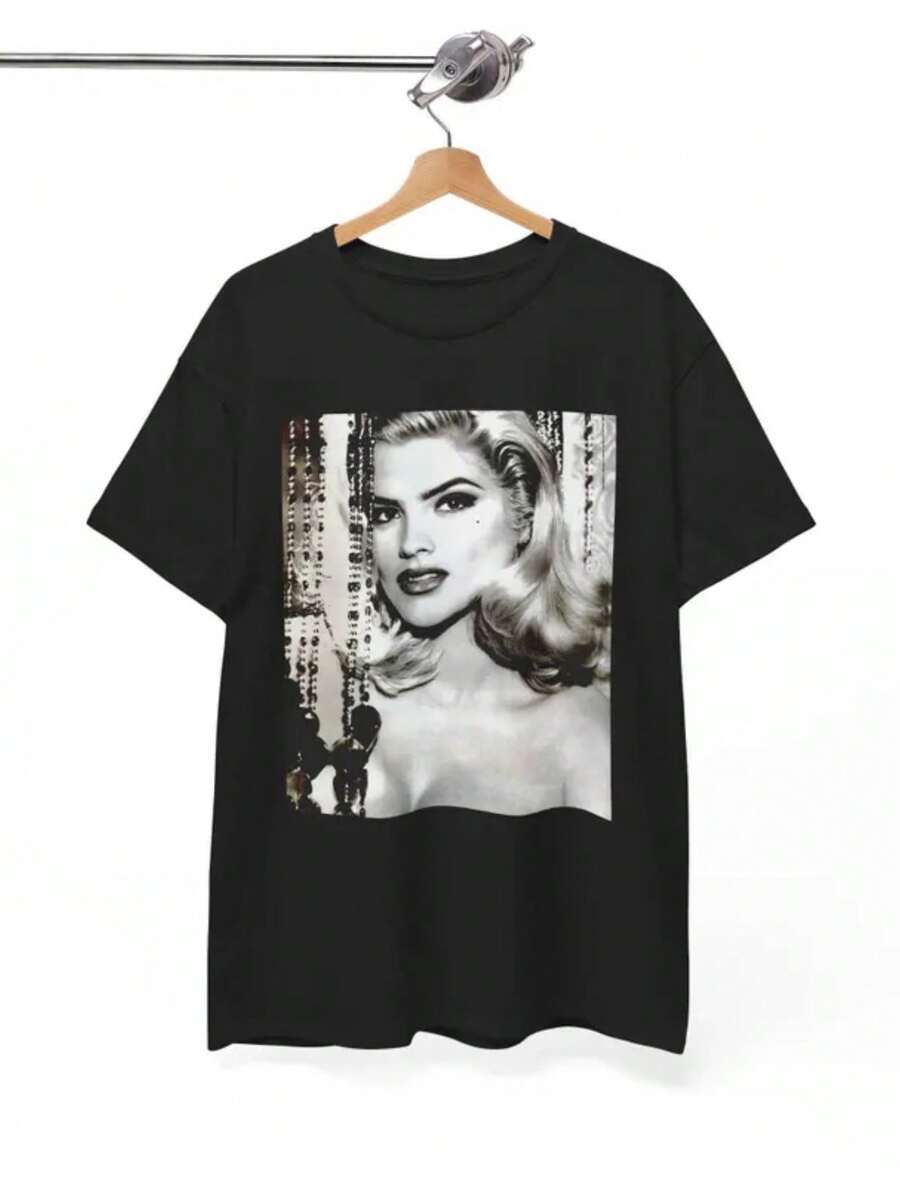 Bad Tee Bunny Tshirt, Retro 90s Streetwear Bootleg T-Shirt, Unisex Heavyweigh Tee, Vintage Y2K Round Neck Tee, Graphic Tee - màu đen - Xem 1