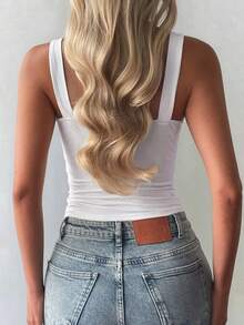 Vaiaye Thanksgiving Women's Sexy Lace Hollow Out Slim Fit Spaghetti Strap Knitted Vest, Suitable For Daily Wear, Travel And Vacation New Year Outfit