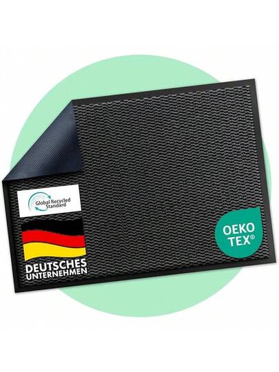 Floordirekt Premium Doormat Entrance Area, 80 120 Cm, Anthracite, Dirt Trapper Mat Indoor Outdoor Non Slip Washable, Clean Hallway, Tapijt Front Door, Sky Novo