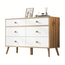 Dressers & Chests Of Drawers - Antique Brass+White + Natural Wood + Particle Board - View 10