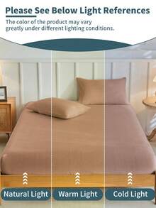 1pc Fitted Sheet, Bedding, Mattress Protector, Bed Cover, Cozy Home Textile, Soft-Comfortable Mattress Cover, Solid Color Sheet, Deep Pocket, Bed Sheet Only, Without Pillowcase, Machine Washable, Bedding Gifts, Fits For Twin Full King Queen Size Beds, Machine Washable, Autumn Decor, Winter Decor