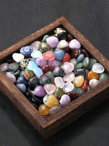 Conjunto de Cristais Naturais e Pedras de Cura a Granel, Presentes de Corações de Gemas, Pedras Preciosas, Corações de Cristal, Pedras Polidas de Bolso, Pedras de Chakra, Ametista, Quartzo Rosa, Reiki, Presentes de Natal para Mulheres e Homens 1,5 cm