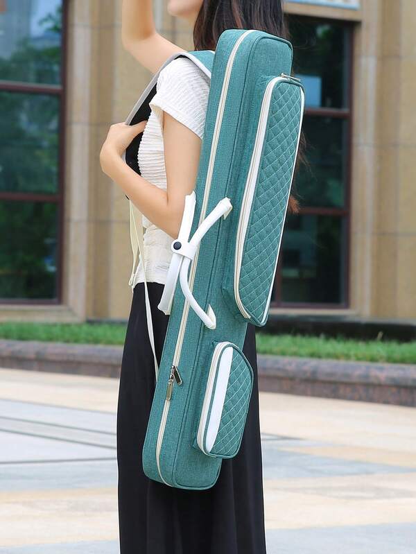 Billiards Pool Case Stick Carrying Case Portable 1/2 Snooker Pool Cue Bag Protector Wear Resistant Reflective Strip 7 Hole, Green, Pool Cue , Bag With Shoulder Straps And Handle, Billiard Pool Cue Carrying Bag, Pool Stick Bag For Outdoor, Pool Cue Bag Billiard Pool Cue Carrying Bag Zipper Closure Organizer With Multi Pockets For Travel Billiards Accessory, Pool Cue Billiard Stick Carrying Case 7 Hole