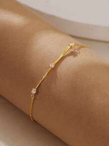 BALMORA 1pc Elegant S925 Sterling Silver Water Ripples, Twisted Wire & Decorated Bracelet For Women, Great For Daily Wearing And Gifts