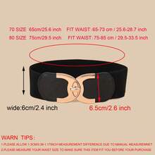 1 件女士 C 形扣弹性腰带，优雅时尚，适合夹克、连衣裙 - 駝色 - 查看 2