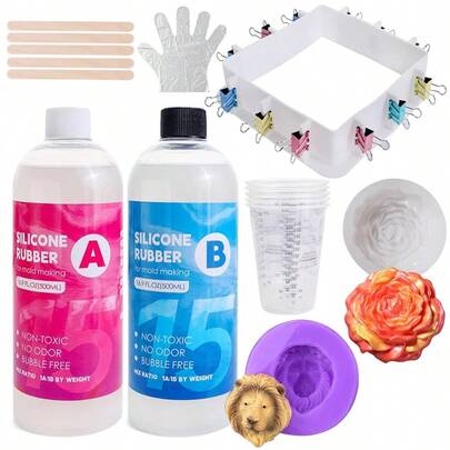 SMI Fine Silicone Mold Making Trial Kit Fast Cure Mold Making Silicone Rubber Platinum Cured Molding Silicone For Casting Resin Molds