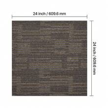 Piastrelle per moquette 609,6 x 609,6 x 6 mm, confezione da 24, moquette modulare con una superficie di 9 m², pavimentazione in moquette, facile sostituzione fai da te per soggiorno e ufficio, grigio e marrone - Marrone cenere - Visualizzare 10