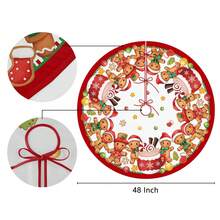 1 pezzo Gonna per albero di Natale, decorazione per albero di Natale, decorazione per albero di Natale, motivo uomo di pan di zenzero, decorazione per festa di Natale, decorazione per albero di Natale, tappeto per base albero di Natale, tappeto per pavimento albero di Natale, decorazione per vacanze, motivo natalizio, tessuto di alta qualità, accessori natalizi, articoli per le vacanze