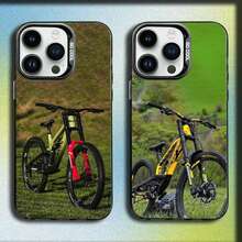 Mountain Bicycle Bike Phone Case Cover Compatible With  16, 15, 14, 13, 12, 11, Mini, Pro, E, MAX Gray Matte Silicone Black Cover, Cover Compatible With  17 Case,  17 Pro Case,  17 Pro Max Case