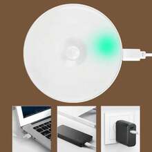 Lampara inalámbrica recargable con sensor movimiento luz led para armario cocina escalera pasillo barra magnética adhesiva detector de presencia brillo regulable batería recargable puerto usb fácil montaje ideal clóset y alacena categoría lámpara led recargable - Blanco - Ver 6