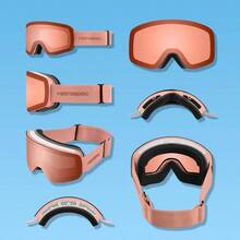 Flume Ski Goggles Snowboard Goggles anteojos de nieveUnisex adulto - talla única + Durazno mate/cuarzo rosa - Ver 4