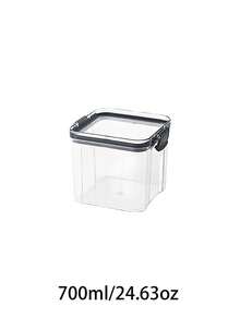 1 Stück quadratischer Lebensmittelbehälter, luftdichte Lebensmittelbehälter mit Deckel, verschiedene Getreidespeicherbox, transparenter versiegelter Plastikbehälter, Kühlschrankfrischhaltekasten, verschlossenes Glas, stapelbare Lebensmittelbehälter, luftdichte Lebensmittelbehälter, Haushaltsspeicherglas - Verschiedenfarbig - Übersicht 14