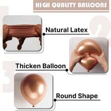 Bộ vòng hoa bóng bay vàng sâm panh kim loại 5/10/12/18 inch, bóng bay cao su dày cao cấp dùng cho đám cưới, kỷ niệm, đính hôn, sinh nhật, tốt nghiệp, lễ rửa tội, tiết lộ giới tính, tiệc độc thân, tiệc tắm, vật dụng trang trí tiệc - Vàng sâm panh - Xem 8