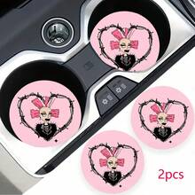 2 pezzi Sottobicchieri portabicchieri per auto, antishock, universali, di moda, accessori per interni auto, regalo per feste