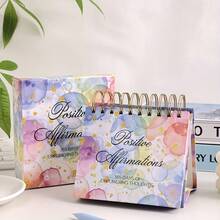 1 Pc 365 Days Positive Affirmations Desk Calendar Standing Flip Coil Desktop Calendar With Inspirational Quotes Color Inner Pages For Decor Portable Punch Plan School Home Office Desk Decor Daily Planner