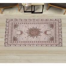 Retro Mid Century Abstract Pattern Rug On Ivory Background, Dark Orange And Reseda Green, 4' X 5' 5", Ideal For Bedroom, Dorm And Living Room - Pale Chocolate - View 1