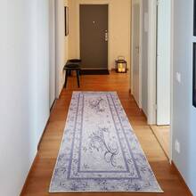 Retro Mid Century Abstract Pattern Rug On Ivory Background, Dark Orange And Reseda Green, 4' X 5' 5", Ideal For Bedroom, Dorm And Living Room - Lavender and Quartz - View 4