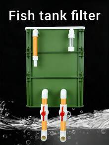 Industrial Style Turnover Box & Aquarium Filter - PP Water Circulation Filtration System For Fish Tank/Pond/Water Grass Tank (Ornamental Fish & Amphibians)