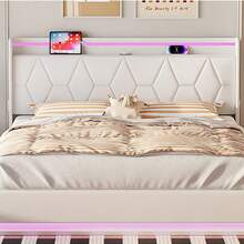 Caluself Stauraumbett 140 x 200 cm mit Lattenrost, gepolstert, Doppelbett für Erwachsene, Stauraumbett 140 x 190 cm mit Lattenrost, ohne Matratze