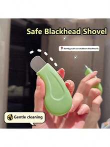 1/2 pezzi Raschietto per punti neri, pulitore delicato dei pori del viso, strumento per l'esfoliazione della pelle, adatto per la pulizia dei punti neri, rimozione delle impurità, spatola per la cura della pelle non elettrica con superficie testurizzata, manico di colore verde chiaro/rosa/beige/viola, facile da impugnare, accessorio per la pulizia dei pori