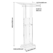 Podium Stand Lectern (1265 Mm) Made Of Acrylic, Portable Laptop Desk With Wide Reading Surface & Storage Area & Book Stopper, Floor-Standing, For Classrooms, Weddings, Conferences - 1 Standard-podium (Acryl) 46 Zoll - View 10