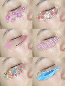 Blackwings 硅胶自粘式可重复使用眼膜，用于提拉和淡化黑眼圈、冷却凝胶眼贴、睫毛延长隔离、睫毛烫隔离垫、可重复使用的睫毛延长工具 - 彩色 - 查看 3