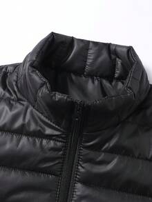 Men's Autumn/Winter Multi-Collar Motorcycle Long Sleeve Coat, Quilted Lining, Lightweight, Casual Outerwear - Apricot - View 4