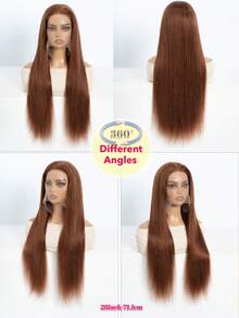 QVR QUEEN VIRGIN REMY QVR 100%真人发5x5蕾丝前直发假发，自然发际线，透明蕾丝闭合假发，预先拔毛，无需胶水 - 紫紅色 - 查看 9