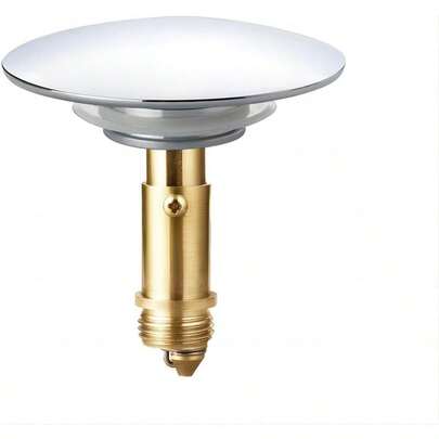 Qrity Push Pop-Up Click Clack Plug Stopper (66mm), Bathroom Sink Drain Plug Stopper, Drain Sink Waste Plugs, Brass Pop-Up Stopper For Kitchen Bathroom Washbasin