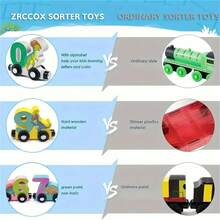 11Pcs Magnetic Wooden Dinosaur Train Toys With Numbers ,Montessori Educational Wooden Magnetic Train Car Set For Kids ,Children Visual Puzzle Preschool Trains Model Toy Or Birthday And Christmas Ideal Gifts ,Train ,Train Toy ,Magnetic Blocks,Train Toy,Train,Montessori Toys