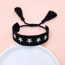 1 chiếc vòng tay ngũ giác thêu thủ công - màu đen - Xem 6