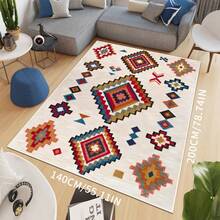 Moroccan Style Large Outdoor Patio Garden Rug, Non-Slip Waterproof Polyester Material, Suitable For Living Room, Sunroom, Hardwood Floors, Machine Washable, Soft & Comfortable, Suitable For Home Decor, Can Be Used Indoors And Outdoors.