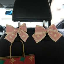 AD 1pc Car Seat Hanger With Bow Decor, Multifunctional Storage Hook For Vehicle Interior, Creative Accessory For Women - one-size - View 10