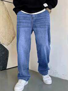 Men's Blue Casual Jeans, Fashion Everyday Wear