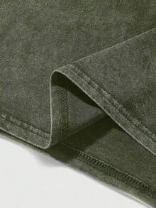 Men Street Life "D Eftones" Band "Around The Fur" Graphic Print Vintage Washed Short Sleeve Crew Neck Men's T-Shirt,Cheap Clothes,T Shirt Men - 軍綠色 2 - 查看 6