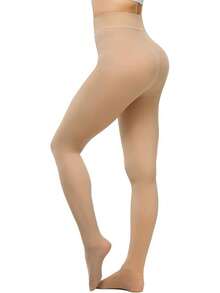 Fleece Lined Sheer Warm Pantyhose Leggings Translucent Thermal Winter Thick Tights Dresses, Women's Style 5FUO - 皮膚褲襪 - 查看 11