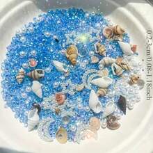 50/100g/Set Epoxidharz-Füllmaterial im Ozean-Thema | Glänzende Stern-, Mond- und Muschel-förmige Schmuckzubehörteile - perfekt für Schmuckherstellung, Handwerks-DIY und kreative Aquarium-Bodendekorationen mit Mond-förmigem Harz