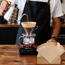 80 piezas Filtros de café en forma de cono, papeles de filtro de café en forma de cono para 1-4 tazas, adecuados para oficina, camping, exterior, hogar, cocina, restaurante y uso en cafetería/bar