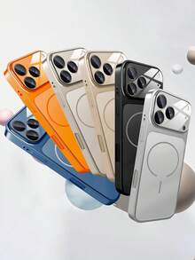 El vidrio esmerilado grande es adecuado para la funda del teléfono Apple 17promaxip17 con función magnética antihuellas - Naranja - Ver 5