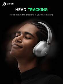 Picun F6 Hybrid Active Noise Cancelling Headphones Offer 120 Hours Of ANC Playback Time, 16 EQ Modes, Transparency Mode, Wireless Over-Ear Design, Spatial Audio, And Head Tracking.