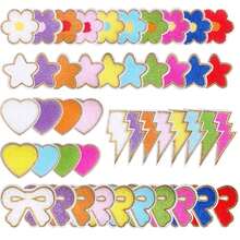 7/18/24/28 件可爱图案雪尼尔缝纫/熨烫补丁，服装配饰，用于衣服、夹克、帽子、书籍、包包 - DIY 刺绣布贴 - 多色 - 查看 11