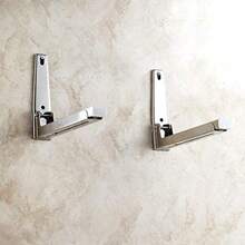1 Pair Of Stainless Steel Microwave Brackets, Sturdy Folding Retractable Wall Mount - Silver - Silver - View 2