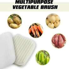 Vegetable Brush,4pcs Potato Scrubber Brush, Vegetable Brush Scrubber For Food, Soft Bristle Brush For Potato_Carrots_Lotus Root - trắng - Xem 6