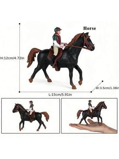 Horse Rider Simulation Model Animals Ornaments Christmas Birthday Gifts Home Decoration