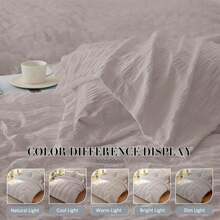 Cozyide White Duvet Cover Queen Size, 3 Pieces Bedding Duvet Covers, Soft Breathable Seersucker Duvet Cover Set With Zipper Closure And Corner Ties (1 Duvet Cover 90"X90" + 2 Pillow Shams 20"X26") - ColorC - 查看 6