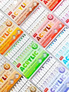 1pc Dual-Tip Acrylic Marker Pen, Soft Chisel Tip Brush Pen, Versatile For Coloring, Watercolor, DIY, Journaling, Graffiti, Art Painting, School Supplies