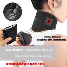 USB Rechargeable Heated Neck Warmer, 3 Heat Settings Temperature Control Electric Neck Gaiter, Warm Neck Protection For Winter