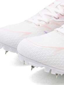 Damen 26 Leichtathletik-Schuhe, Damen Sportschuhe, Sportgewebe Niedrig-Top Schnürstil, Professionelle Leichtathletik-Spikes, Kurzstrecken-Spikes, rutschfeste Griffverbesserung, leicht und atmungsaktiv, geeignet für Wettkämpfe auf Kunststoffbahnen & Weitsprung-Training, abnehmbare Spikes, geeignet für Sport und Wettkampf - Babypink - Übersicht 10