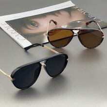 1 件女士复古简约大框时尚眼镜，适合海滩和旅行 - 玳瑁 - 查看 3