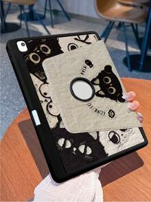 Compatible With IPad 10/9/2025 Pro 11 Inch, Double-Sided High-Definition Printing Oil Painting Style Black And White Cat Pattern Tablet Protective Case, Transparent Acrylic Back Cover, 2026 New Version, Auto Wake/Sleep, Multi-Angle Stand With Pen Slot, Essential For Office And Study, Non-Magnetic Protective Case